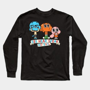 Gumball Darwin Anais No Evil Long Sleeve T-Shirt